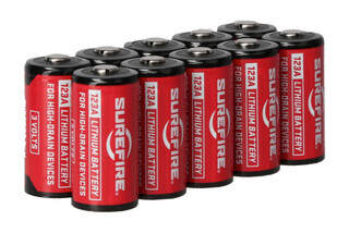 The SureFire CR123A Lithium Batteries pack of ten features a 10 year shelf life